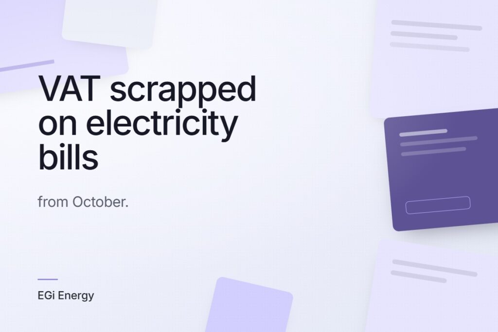 VAT will be removed entirely from household electricity from October